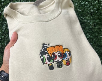 Embroidered Powerpuff Halloween Sweatshirt: Sander Sisters
