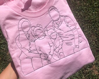 Portrait sweater-Embroidery sweater-Couples sweaters-Embroidered sweatshirt