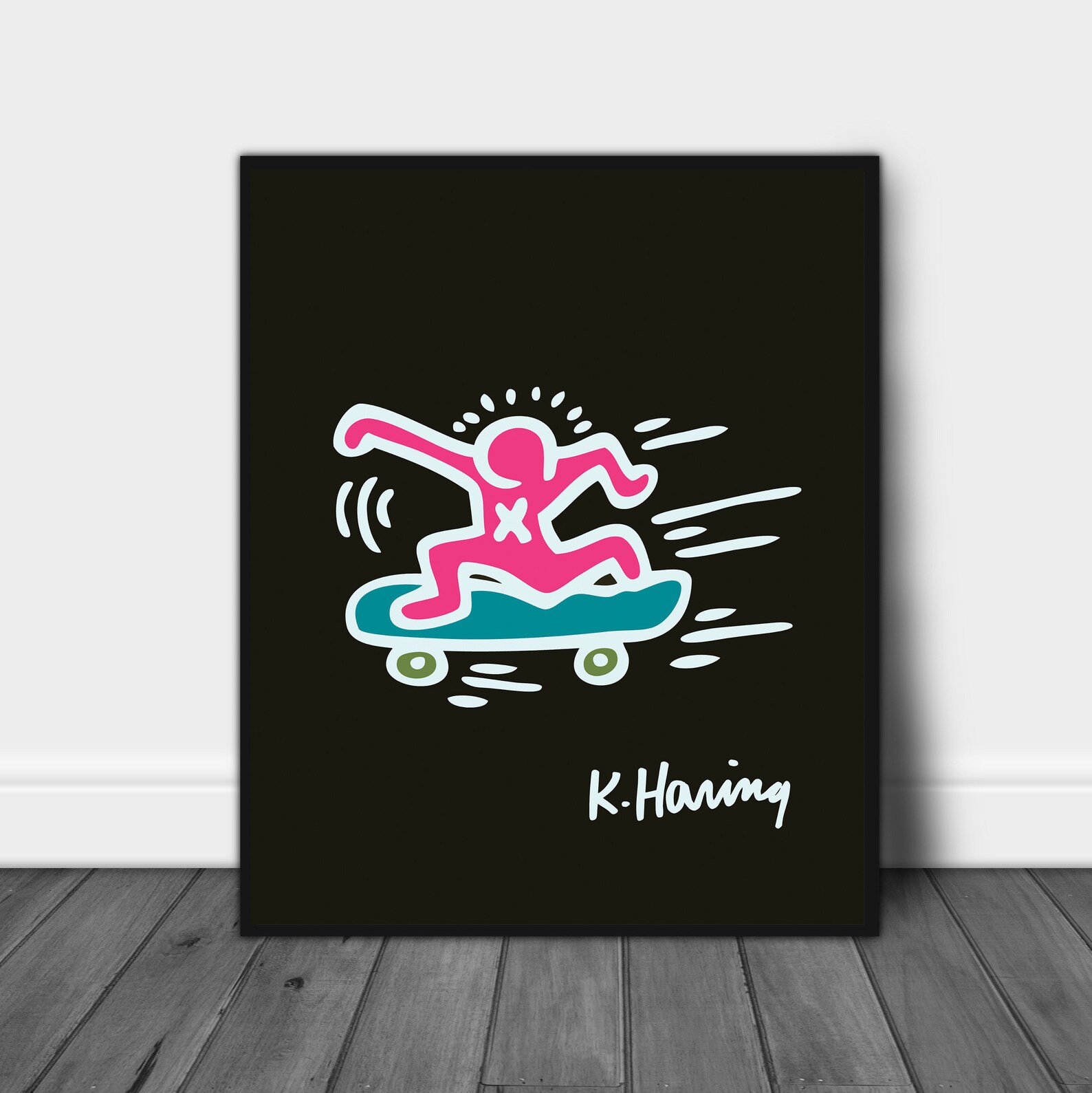 Keith Haring Skate Boarding Exhibition Poster Keith Haring Etsy