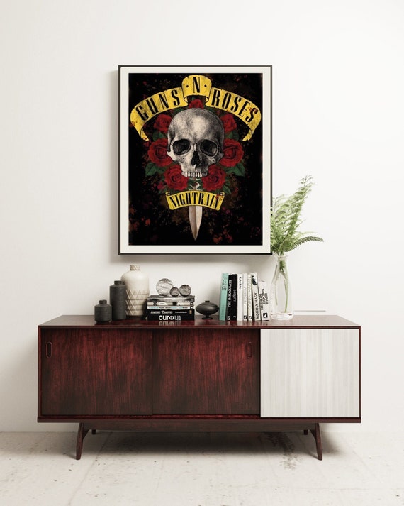 Guns and Roses Poster Vintage Music Poster Rock Poster Guns Etsy