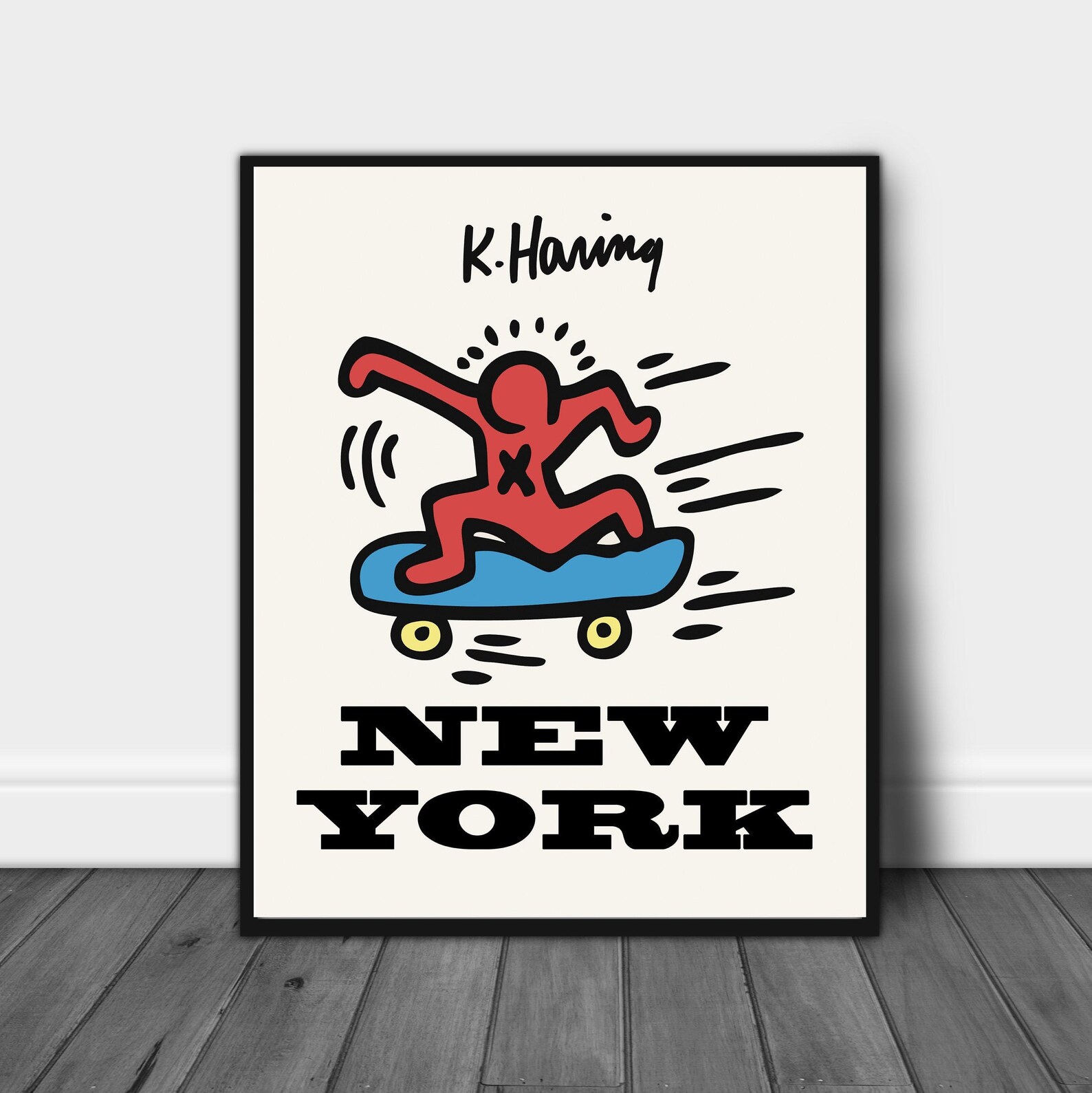 Keith Haring Skate Boarding Exhibition Poster Keith Haring Etsy Italia