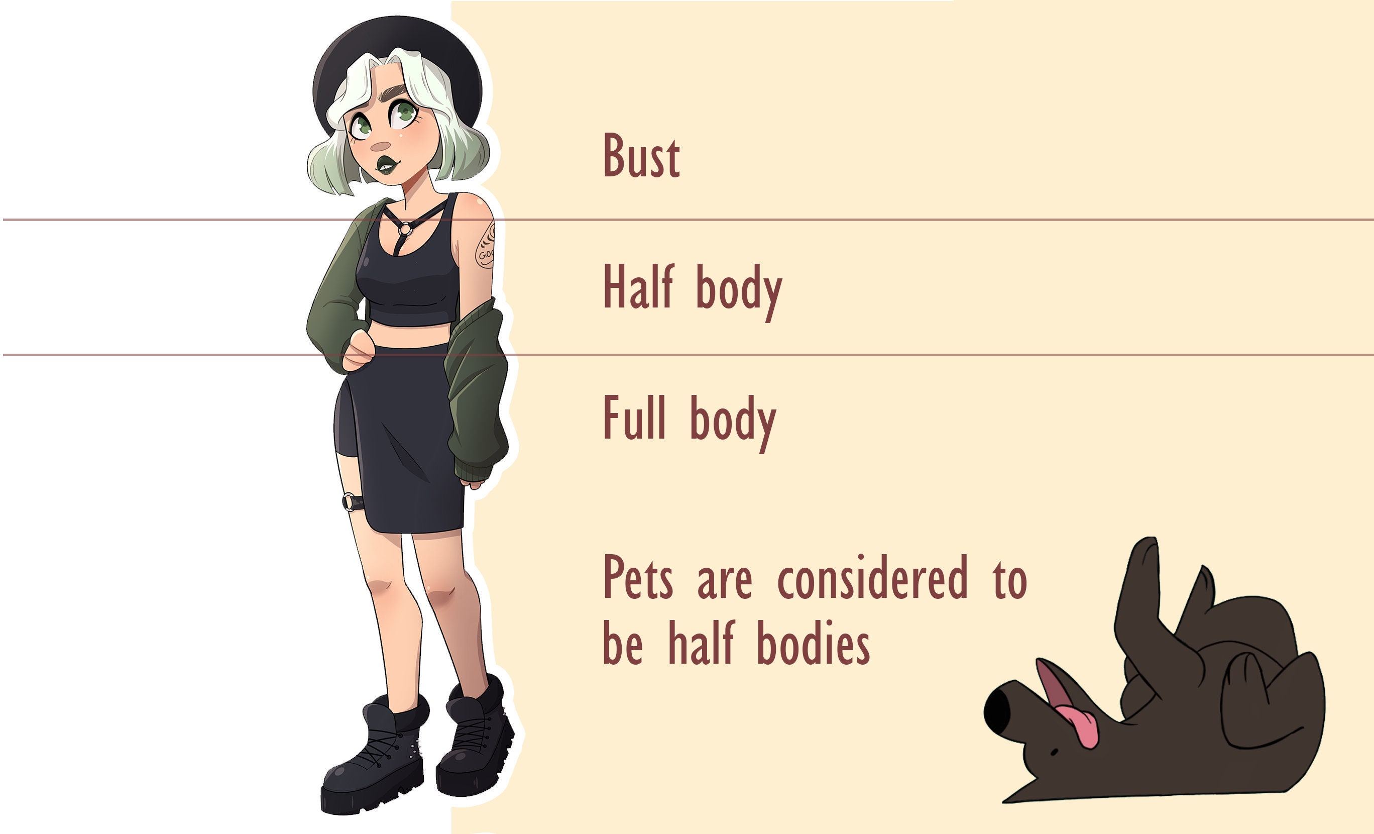 Digital Art Commission Cartoon Style Bust Half Body Full Etsy