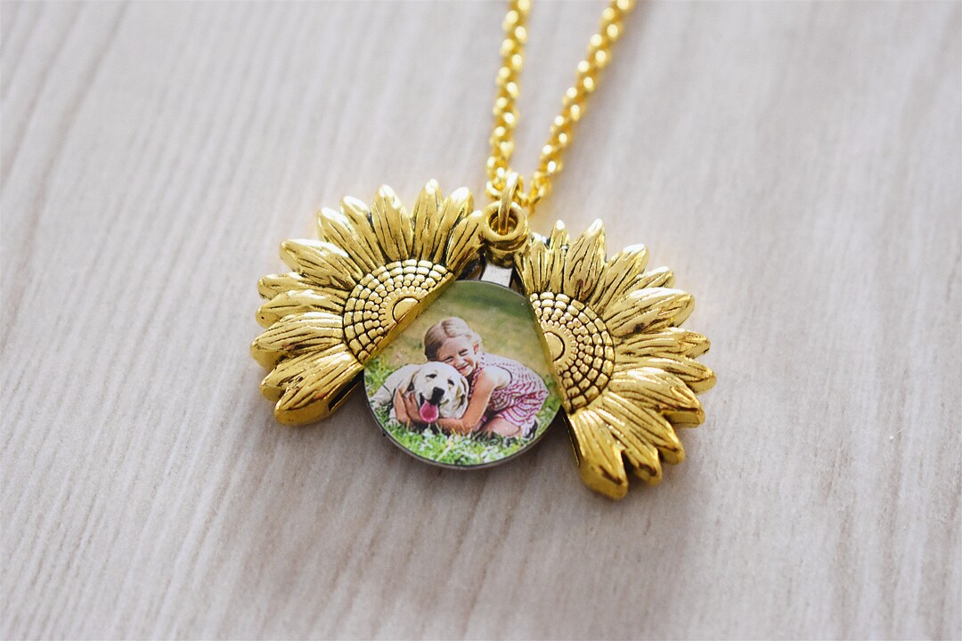 Sunflower locket amazon Clearance
