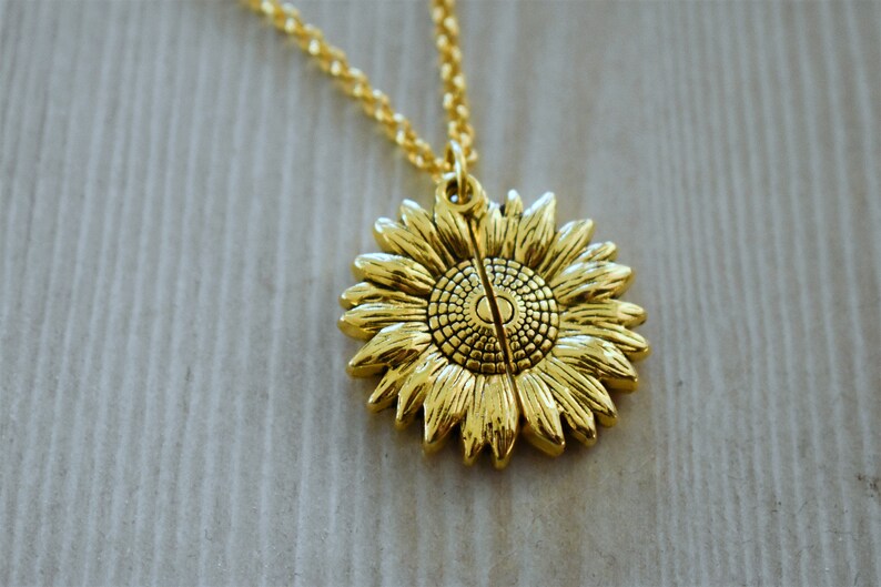 Custom Sunflower Photo Locket Necklace You Are My Sunshine Etsy