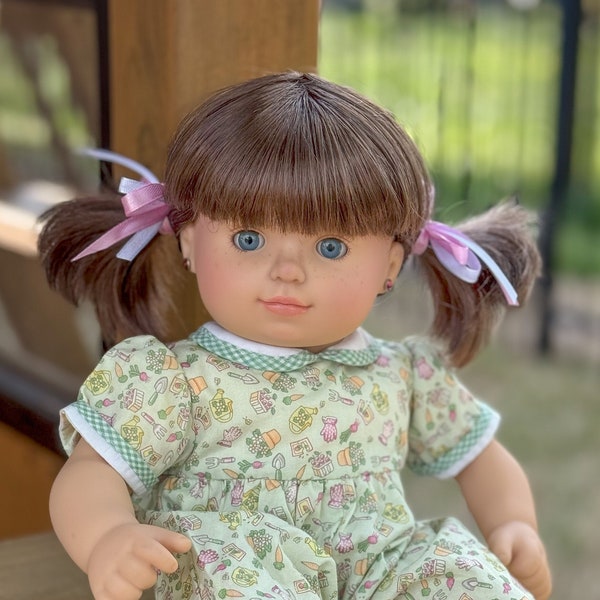 American Girl Custom OOAK Bitty Twin Doll “Heidi” Brown Hair Blue Eyes
