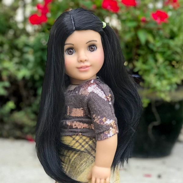 American Girl Custom OOAK Doll “Gia” Black Hair Brown Eyes