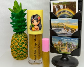 Vinyl Girl Lip Gloss “Pono’s Market” Character Themed Pineapple Scented