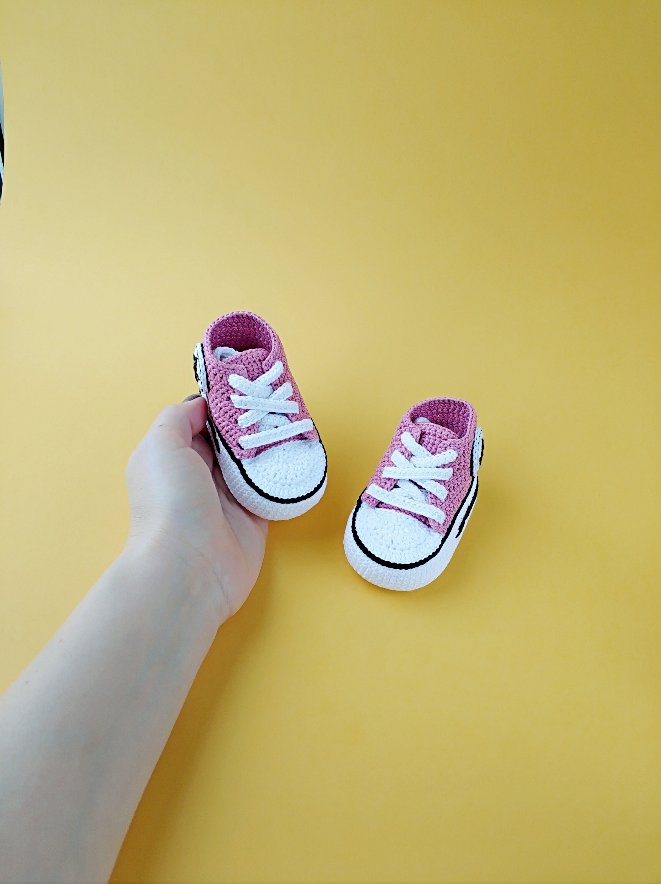 Crochet baby shoes baby converse baby girl sneakers newborn Etsy