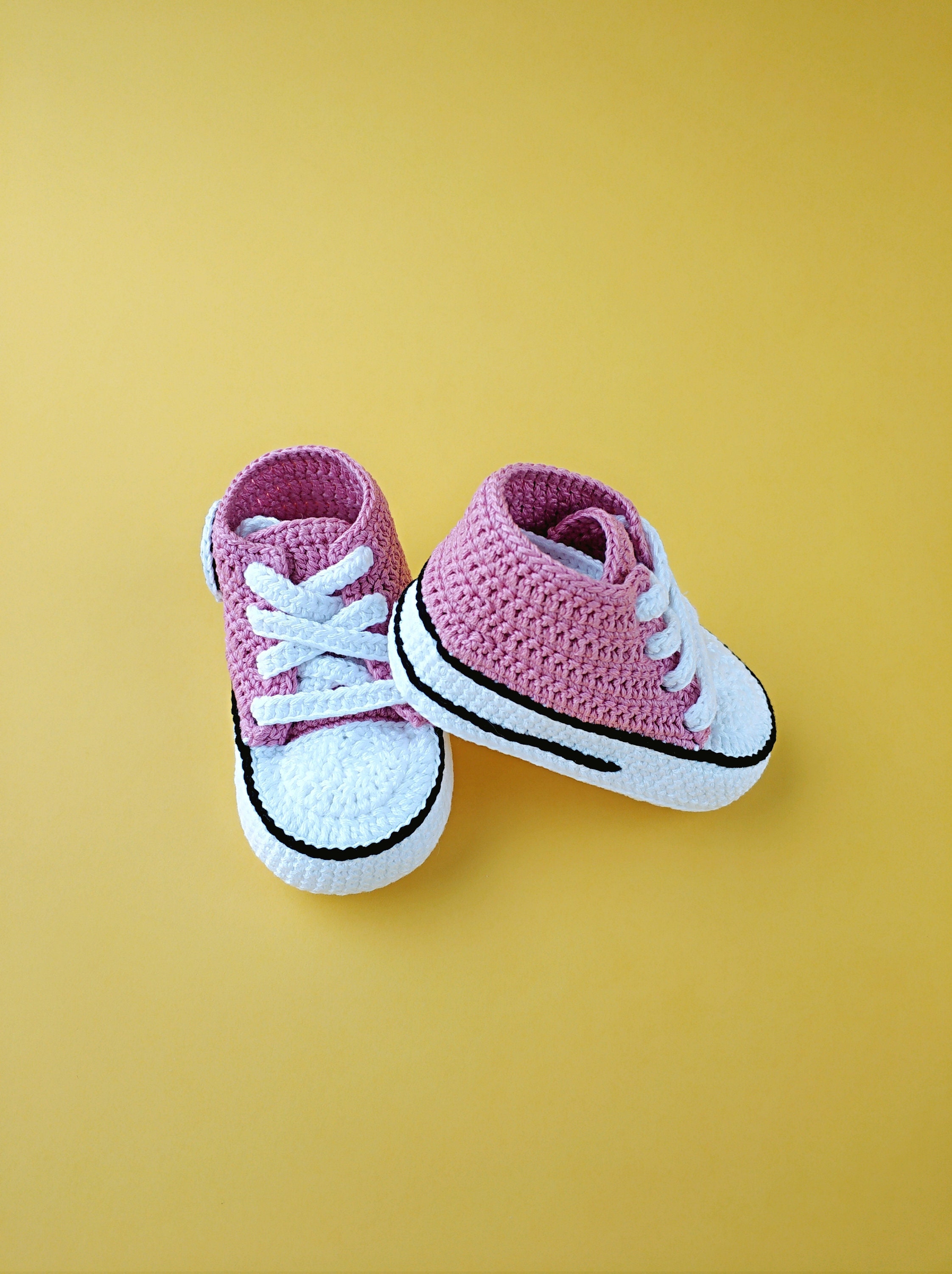Crochet baby shoes baby converse baby girl sneakers newborn Etsy