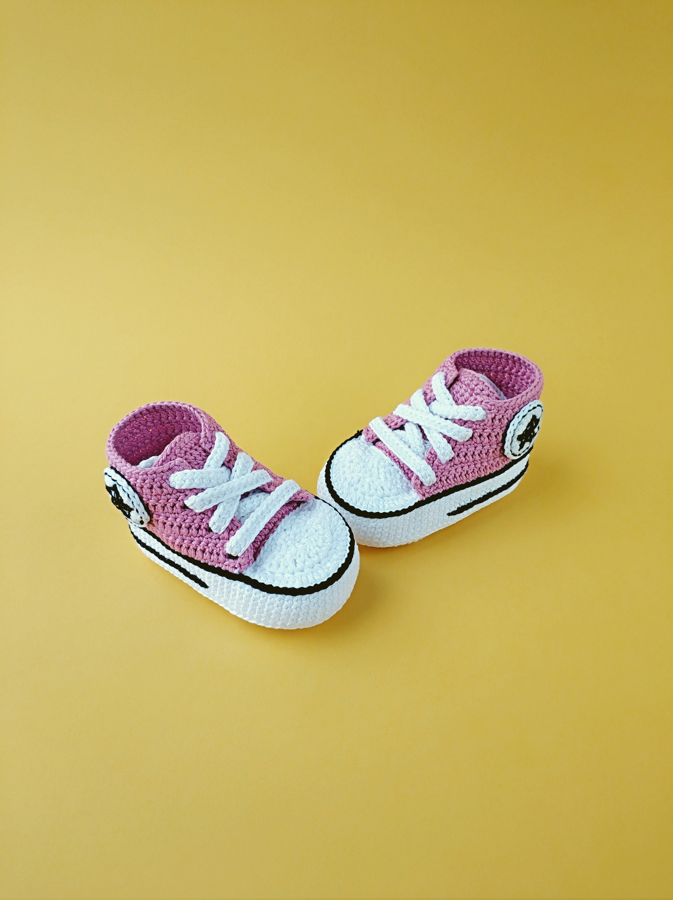 Crochet baby shoes baby converse baby girl sneakers newborn Etsy