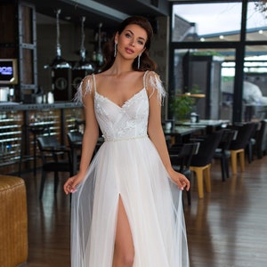 Unique Fairy Wedding Dress / Modern Sexy Wedding Dress A-line / Beach ...