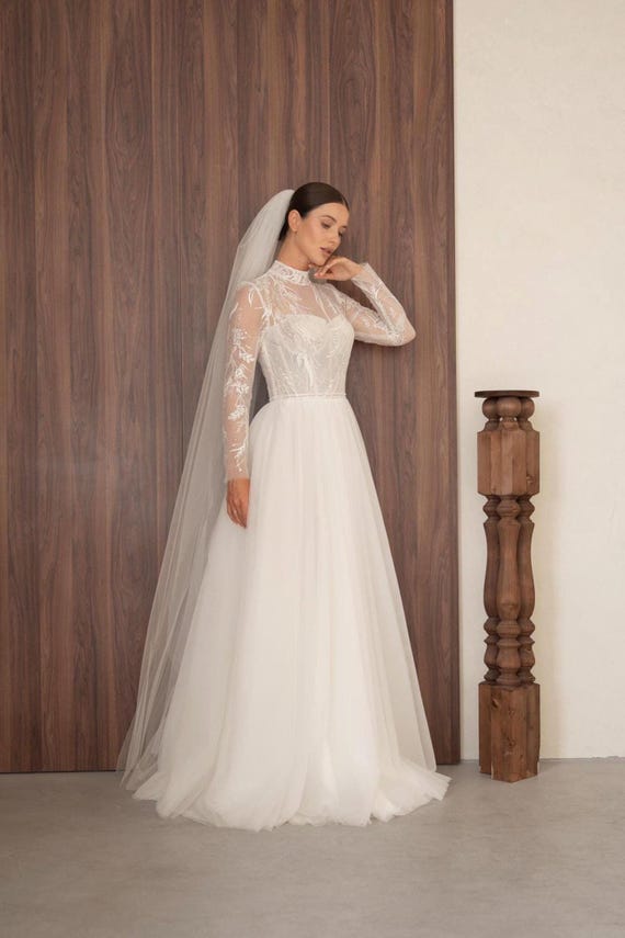 chinese dress ladies 3 d flower sequin off shoulder mesh a line long dress w side drapes  GLGL3448 – smcfashion.com main image 0