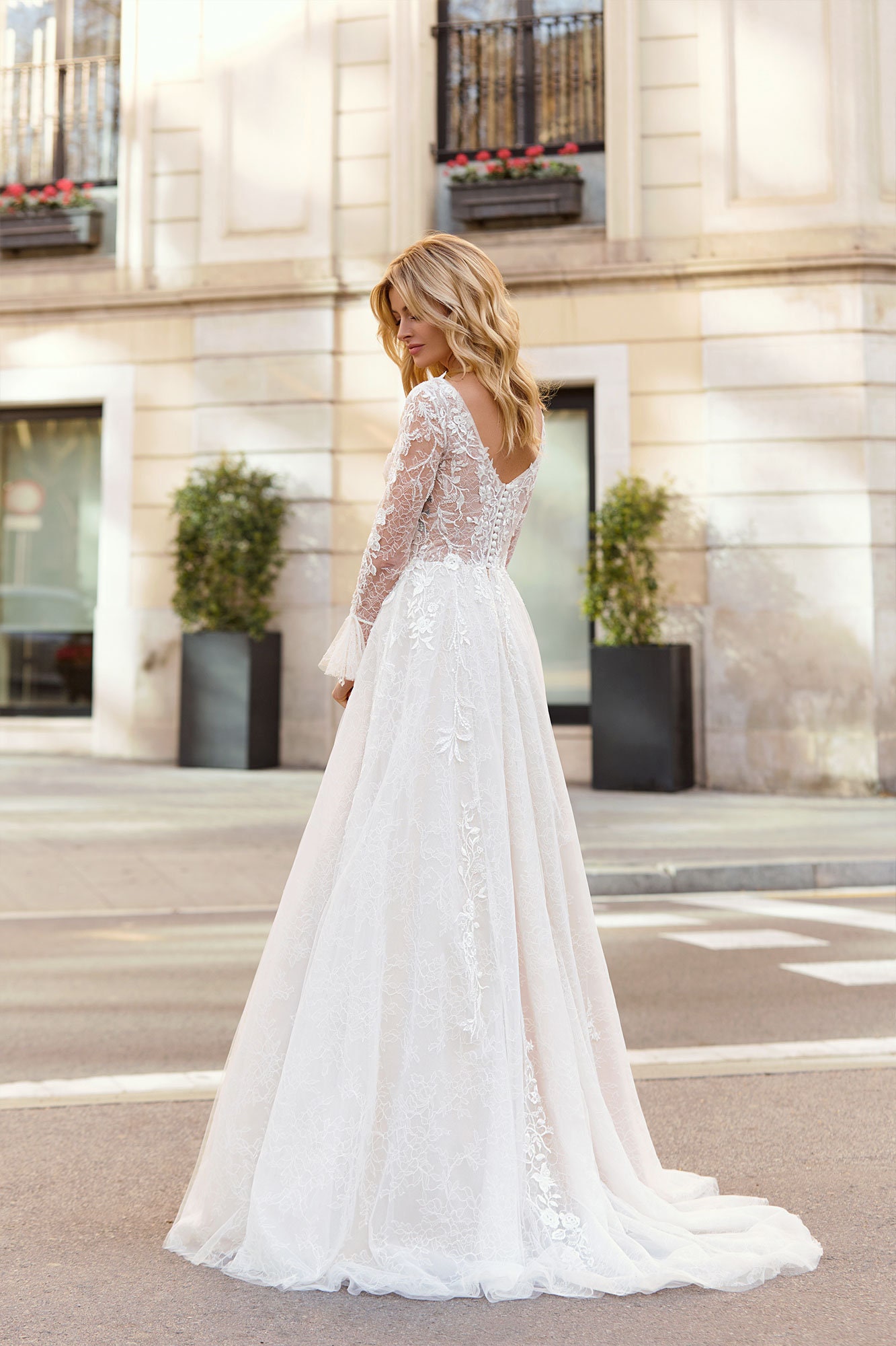 Light Wedding Dress Long Sleeve Wedding Dress Lace Wedding Etsy