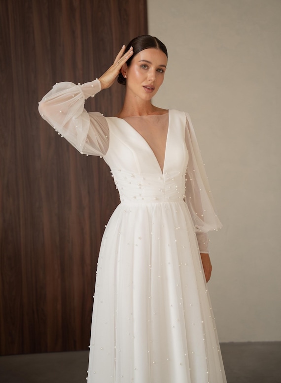 navy blue dress for baby girl Stacees Mother of The Bride Dress A-Line V Neck Full/Long Sleeve Tea-Length Chiffon Pleated Waistband