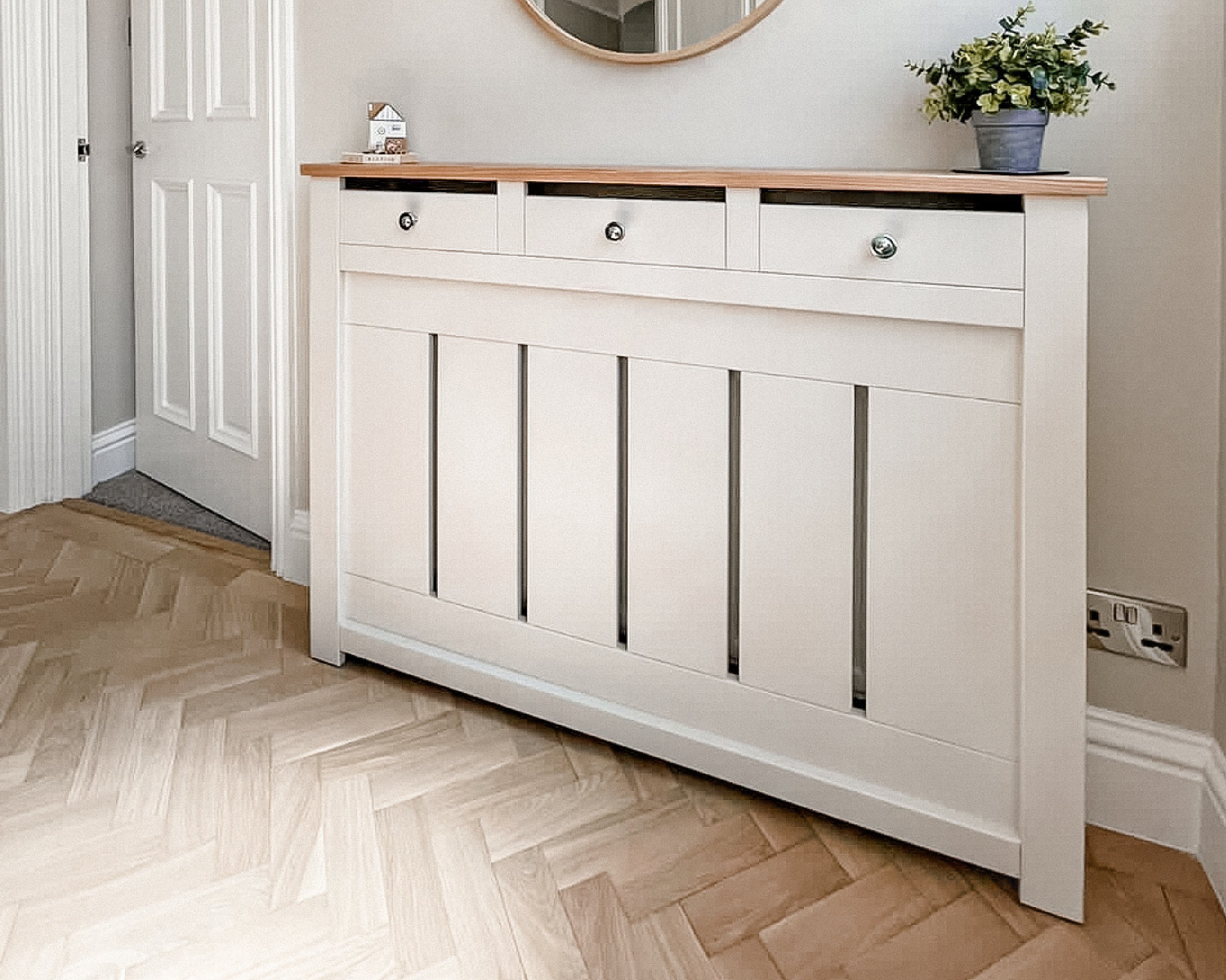 Bespoke Radiator Cover With Real Drawers & Solid Oak Top Etsy UK
