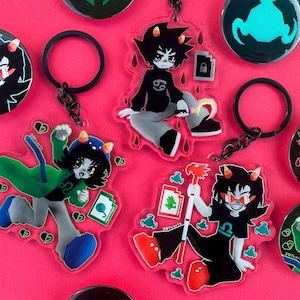BUNDLE 3" Keychain, 2x Buttons 44mm Homestuck Trolls