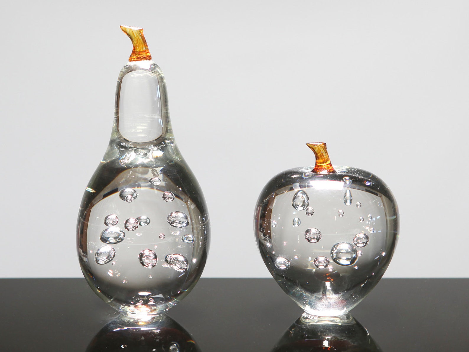 Handmade Glass Fruit Ornament Clear Etsy