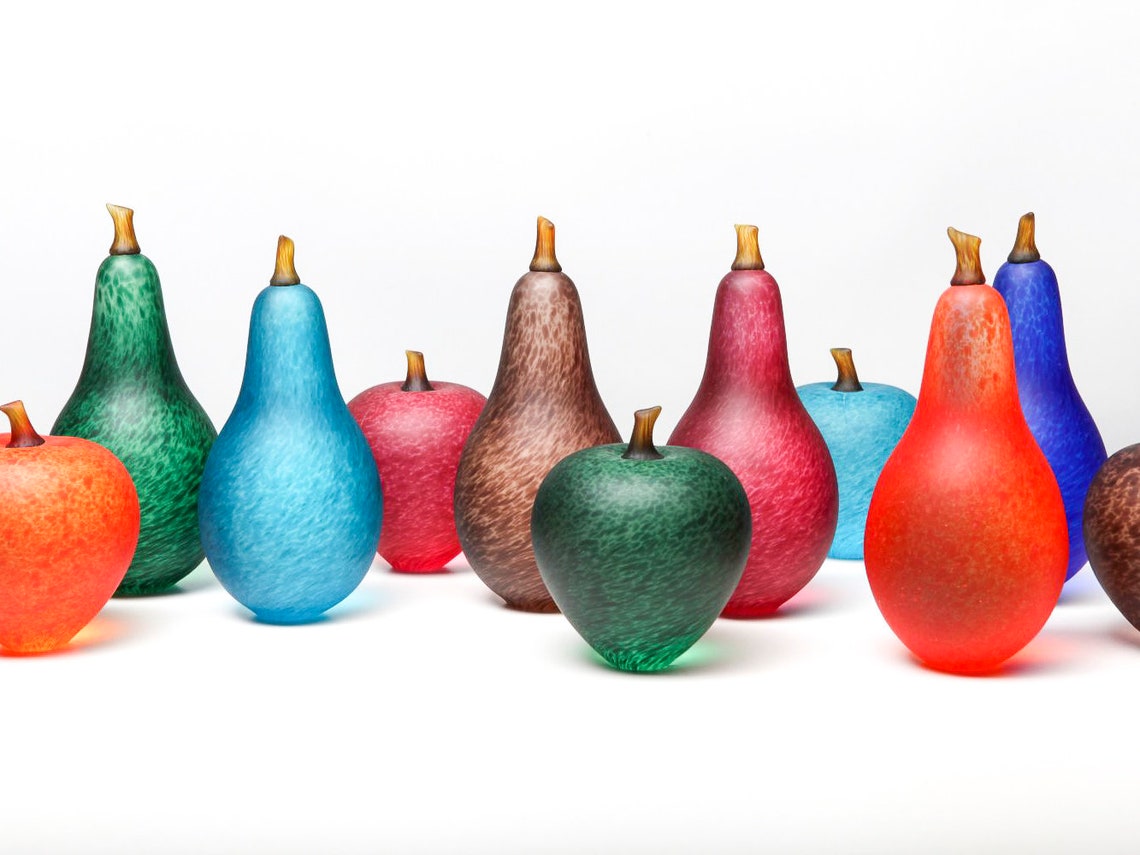 Handmade Glass Fruit Ornament Clear Etsy