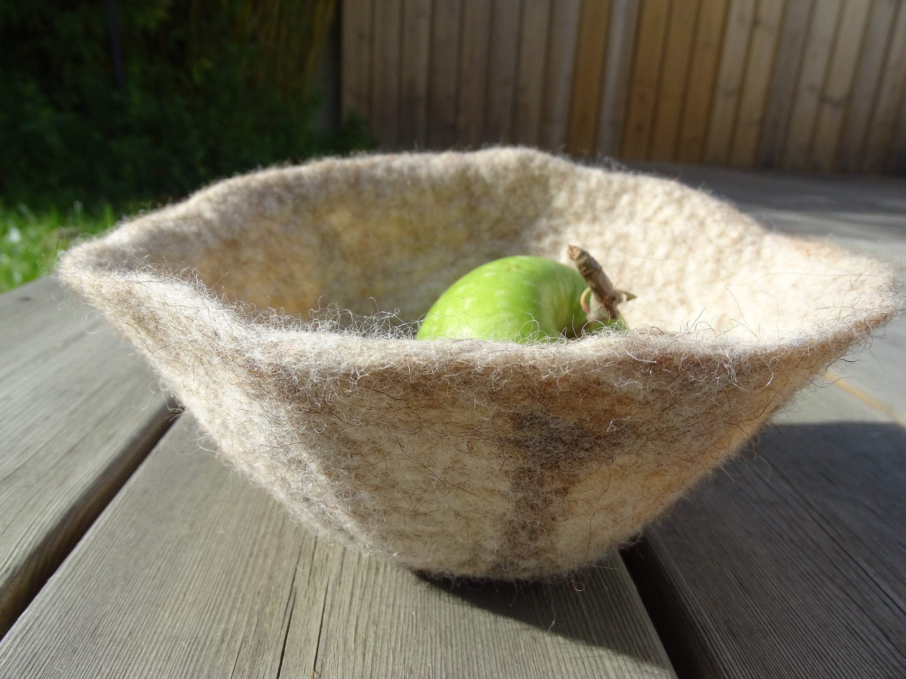 Corbeille Laine Feutrée Naturelle