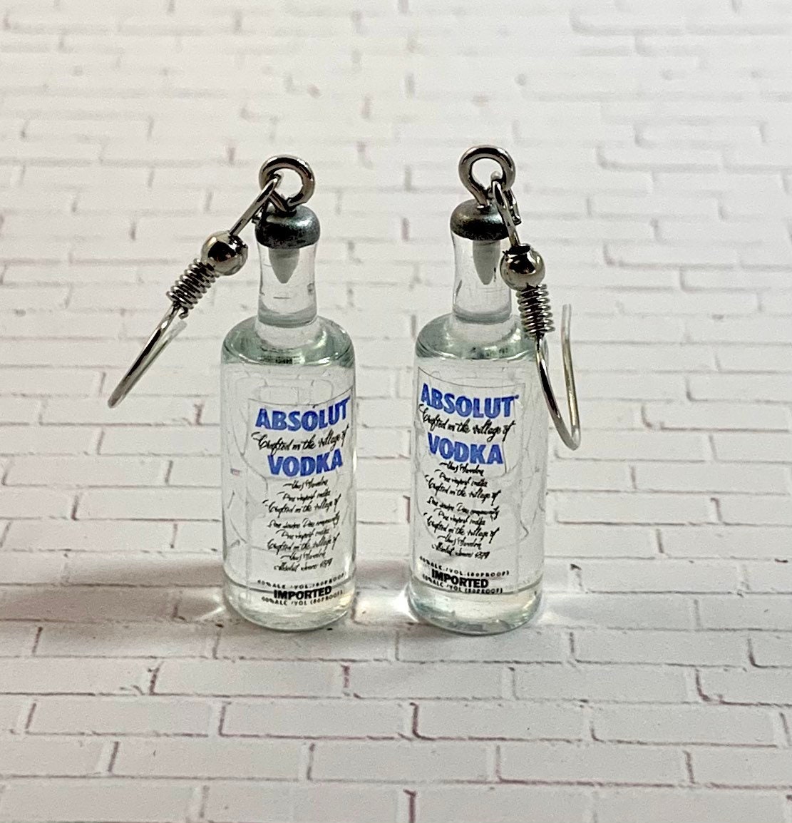 Absolut Vodka Bottle Dangle Earrings Etsy