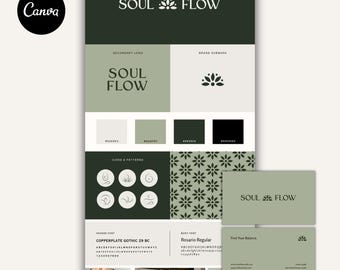 Yoga Studio Branding Kit: Logo, Visitenkarte & Instagram Templates (Canva)