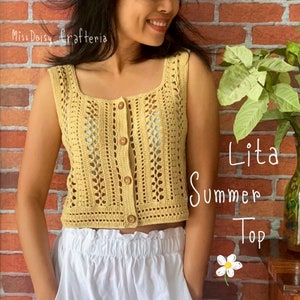 Lita Summer Top Crochet Chart Pattern - PDF