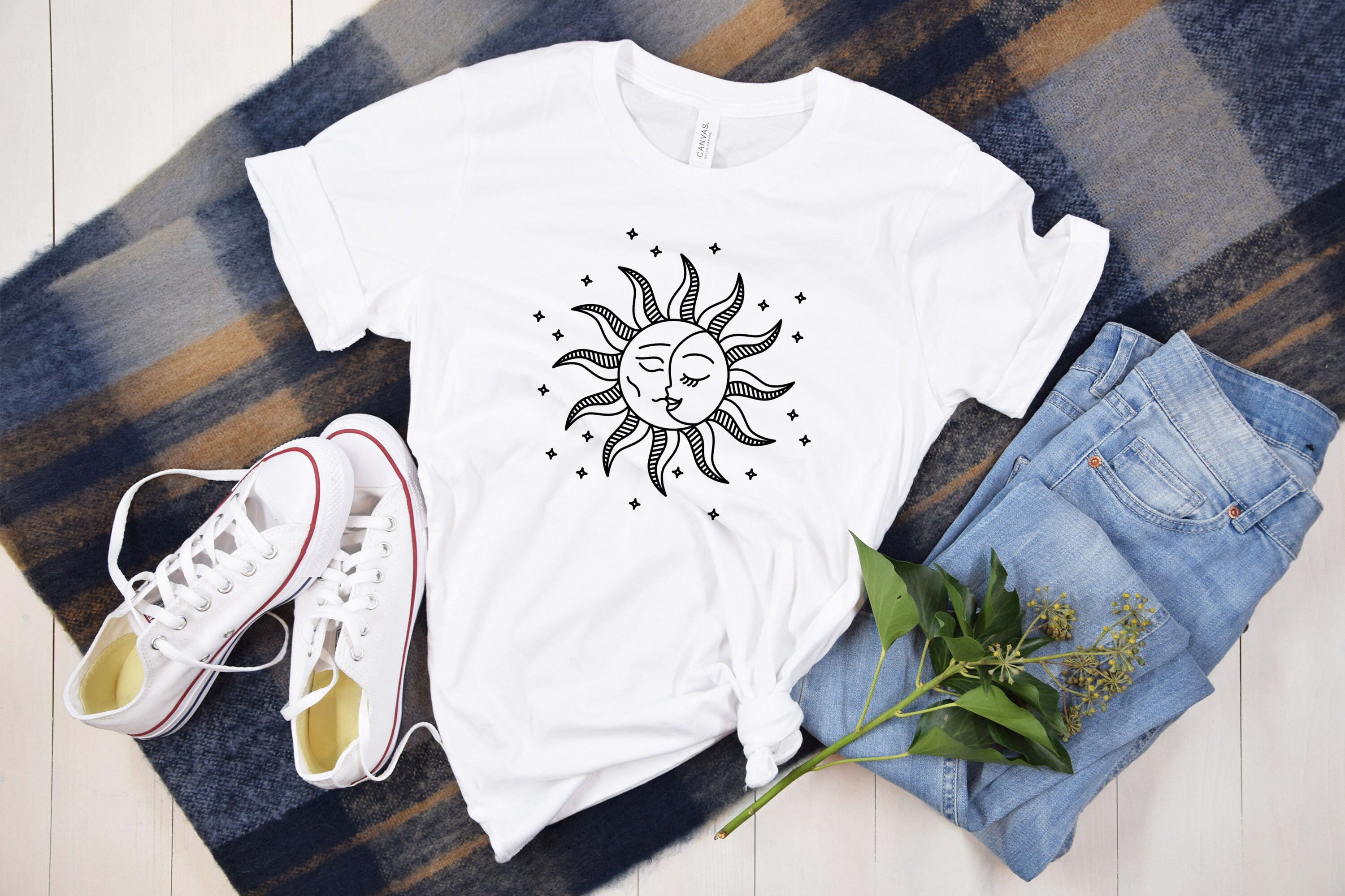 Sun and Moon Tee Celestial Tee Mystical T-shirt Sun and | Etsy