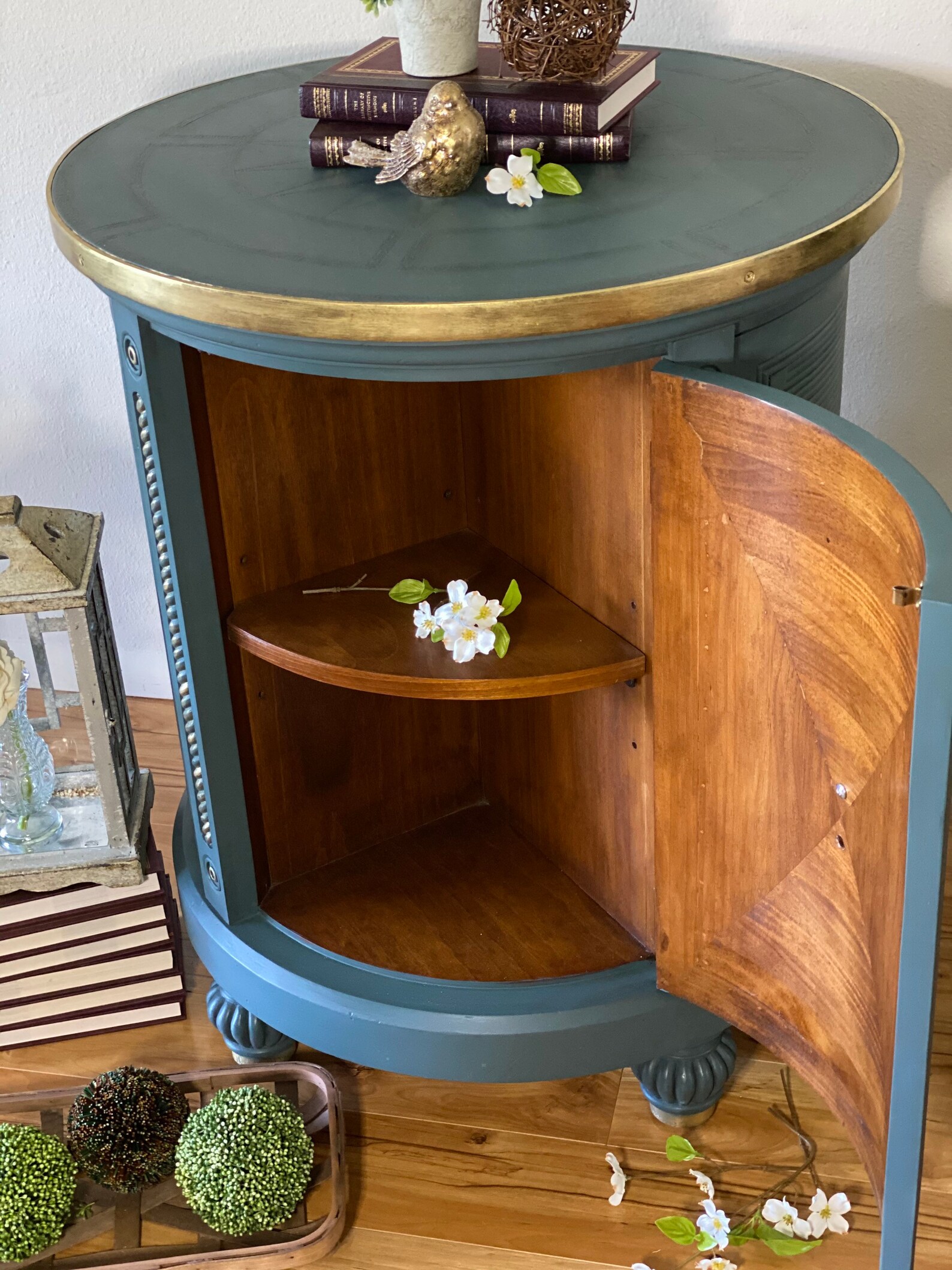 SOLD/SOLD/SOLD Round Green end table accent table side Etsy