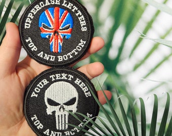 PERSONALISED PUNISHER Hook and Loop sew on airsoft logo badge embroidered patch