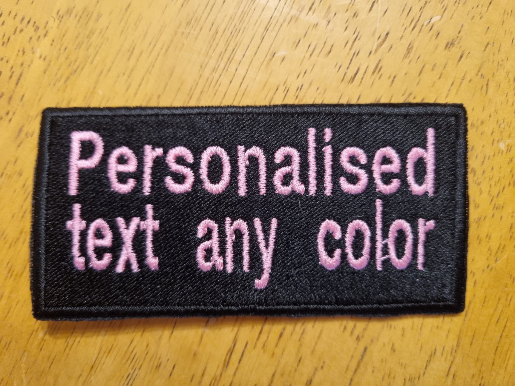 Custom 5x3 Embroidered Name Tag Patch – 3 Lines, VELCRO® Brand Fastener, Made In USA