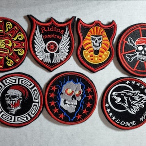 BIKER LOGO Hook and Loop sew on patch military AIRSOFT logo badge embroidered