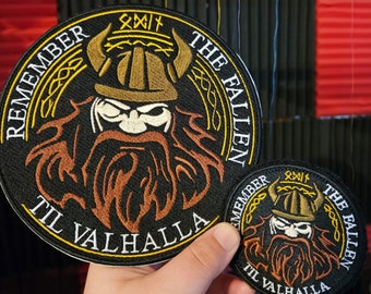 remember the fallen Odin VALHALLA patch BIKER logo badge embroidered