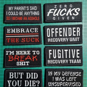 Novelty Morale tactical airsoft paintball biker 5x10 cm embroidered patch