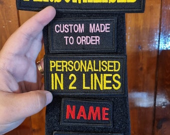 rectangles PERSONALISED Embroidered Name tag AIRSOFT custom patch sew on hook and loop