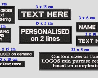 rectangles PERSONALISED Embroidered Name tag AIRSOFT custom patch sew on hook and loop