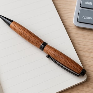 Handmade Mahogany Ballpoint Pen: Elegant Twist-Style, Refillable