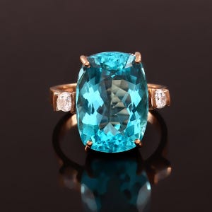 Sky Blue Topaz Ring Sterling Silver, Engagement, Promise, Gemstone Statement Ring Anniversary Birthday Gift For Her Mum Wife