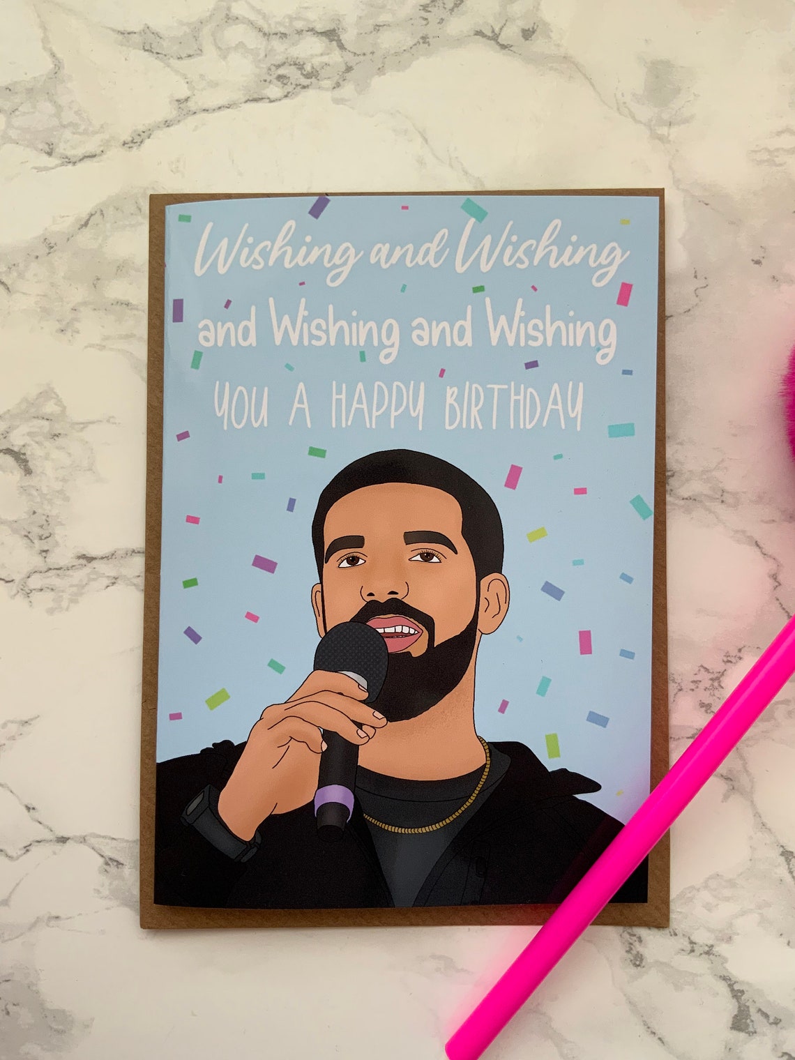 Drake Gods Plan wishing you a Happy Birthday A6 cards cute | Etsy
