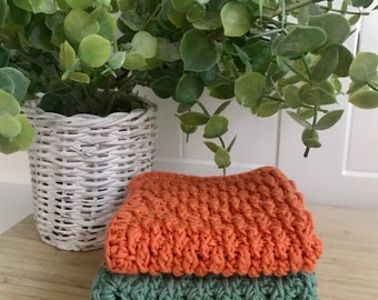 Hand Crocheted Wash Cloth - organic cotton, exfoliating, plastic free, reusable face cloths, eco friendly gifts, zero waste, flannels