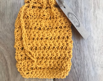 Hand Crocheted Hemp Soap Saver Bag: Eco-Friendly Exfoliating Loofah