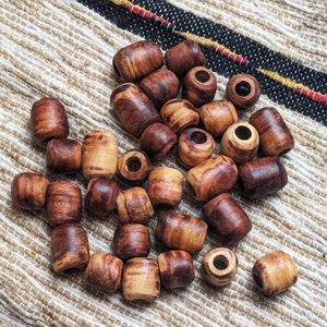 Dread beads made of wood 6.5 mm | Beads for dreads, hair accessories