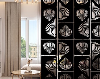 Room divider Black Acrylic set 16 Panel Decorative Partition Set