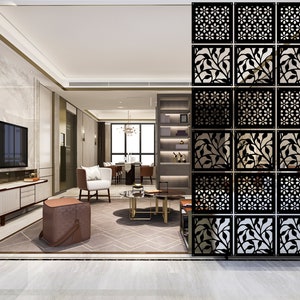 Room partition black , interior partition, decorative room divider set of 24panel