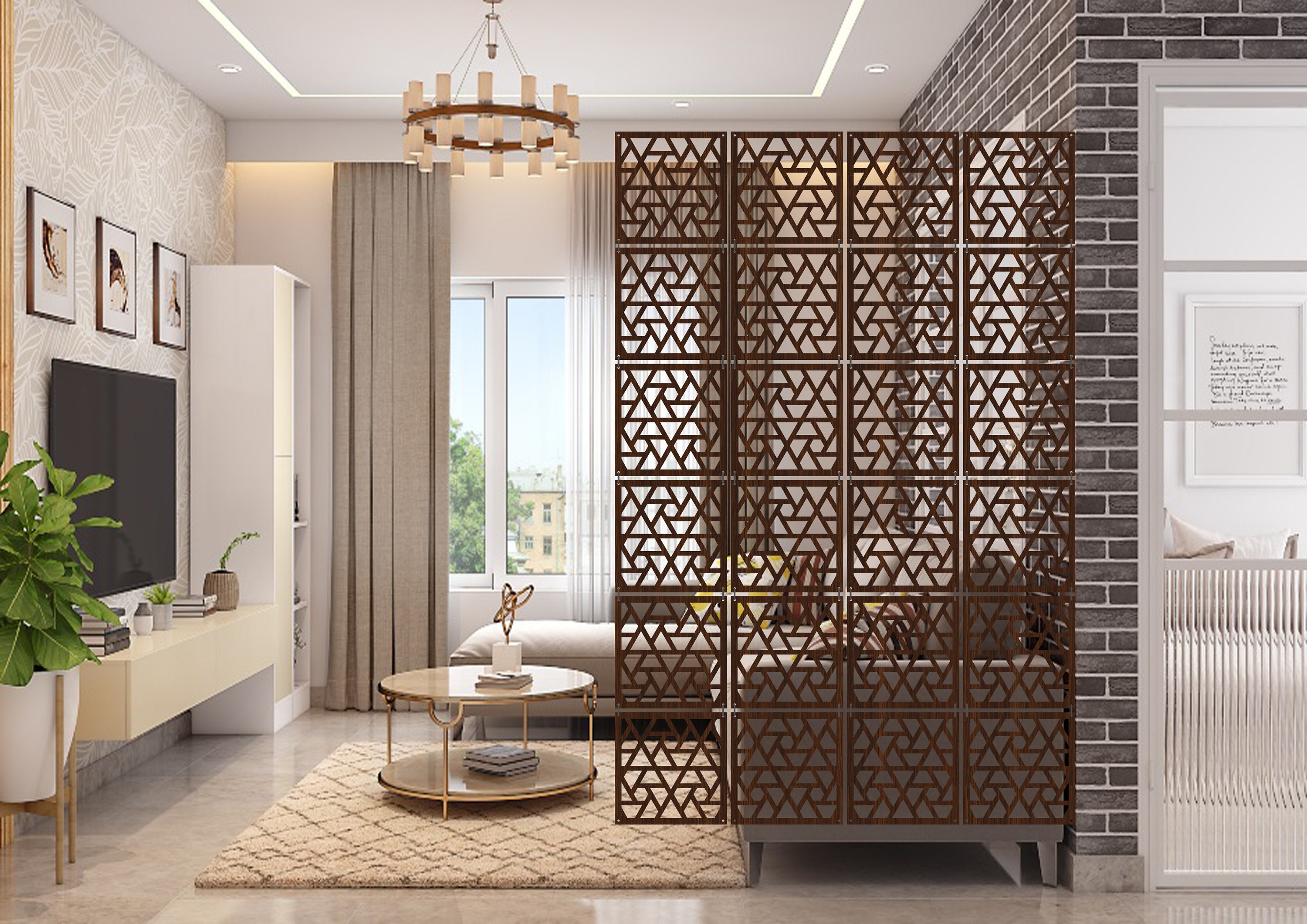 Brown Acrylic Room Divider: 12-piece Decorative Interior Partition - Etsy