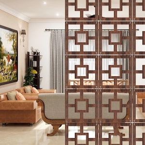 Brown  Set of 12 Hanging Room Divider