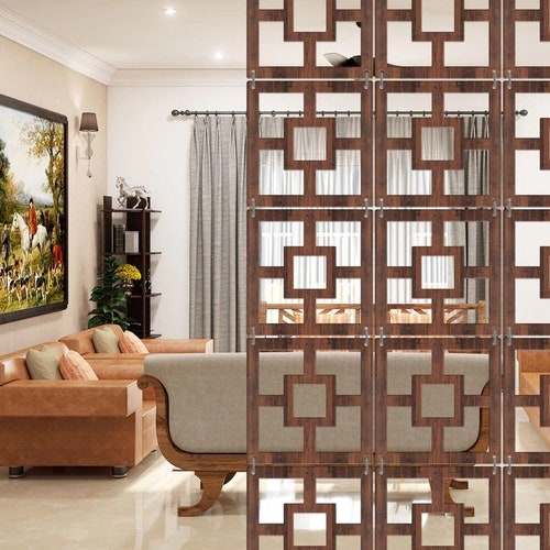 Brown Set of 12 Hanging Room Divider Etsy