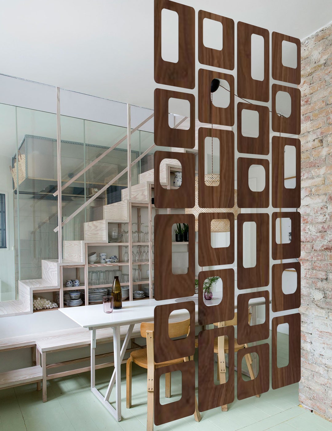 ROOM DIVIDER Brown 1set of 32pcs Hanging Room Divider Etsy