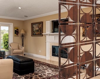 Separador de ambientes de pared marrón - Biombo geométrico para mayor privacidad (Juego de 12)