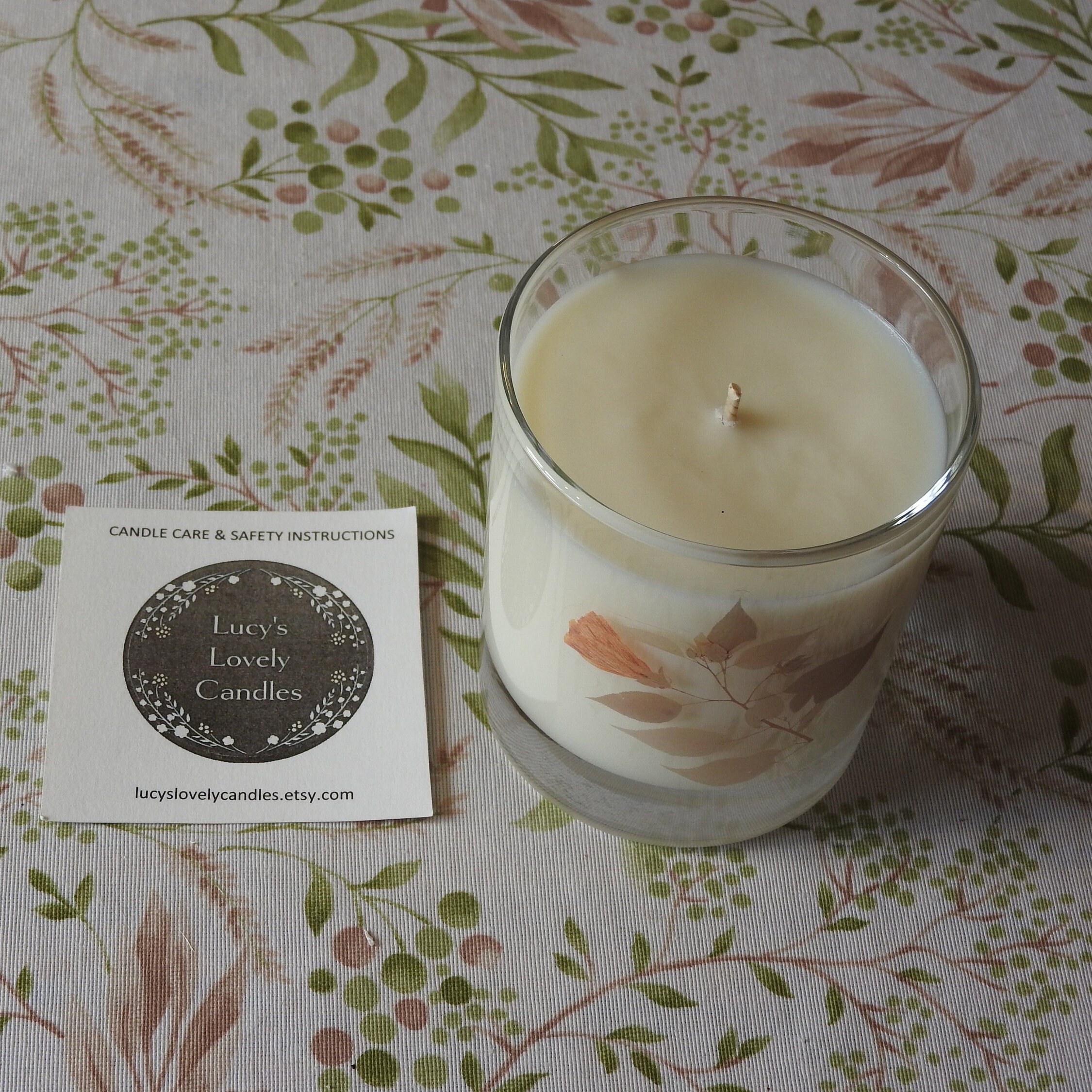 Pine Tree Scented, Soy Candle, Candle Jar Glass, Autumn Foliage Flowers