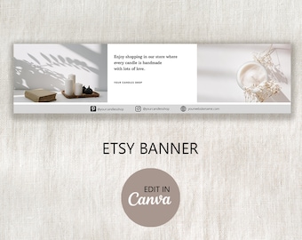 Etsy Shop Banner Template, Editable Canva DIY Photo Cover (Digital Download)